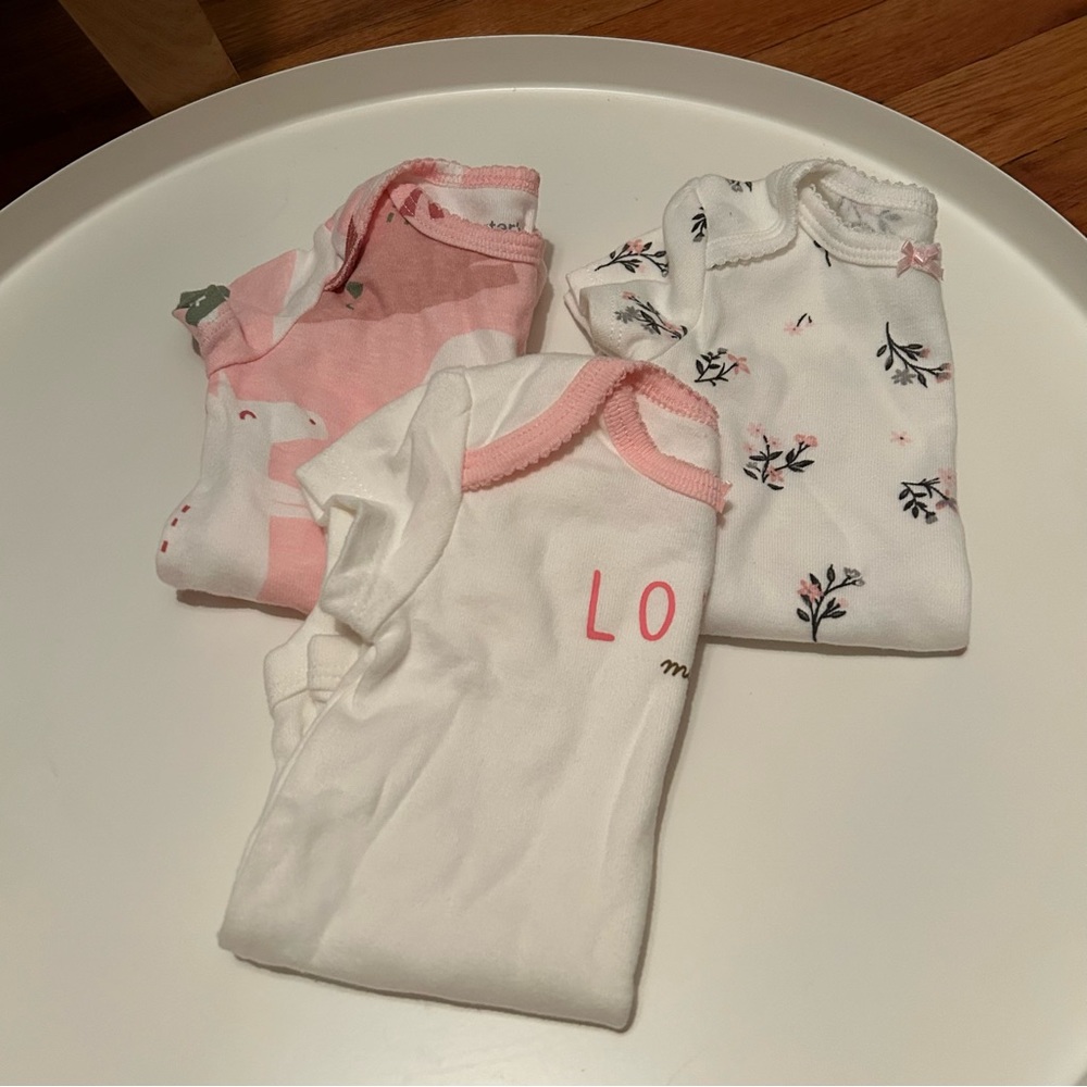 Carter’s Baby Girl 3M 3 Month Bodysuit Short Sleeve Multipack Set